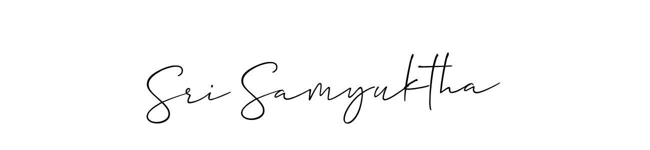 Create a beautiful signature design for name Sri Samyuktha. With this signature (Allison_Script) fonts, you can make a handwritten signature for free. Sri Samyuktha signature style 2 images and pictures png