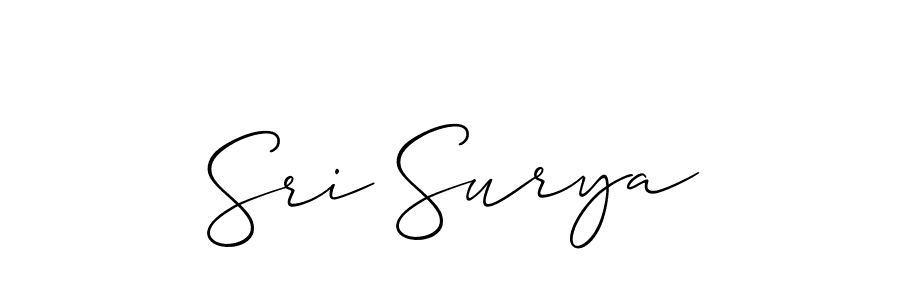 if you are searching for the best signature style for your name Sri Surya. so please give up your signature search. here we have designed multiple signature styles  using Allison_Script. Sri Surya signature style 2 images and pictures png