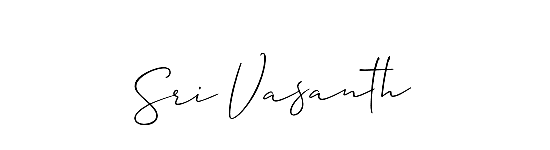 The best way (Allison_Script) to make a short signature is to pick only two or three words in your name. The name Sri Vasanth include a total of six letters. For converting this name. Sri Vasanth signature style 2 images and pictures png