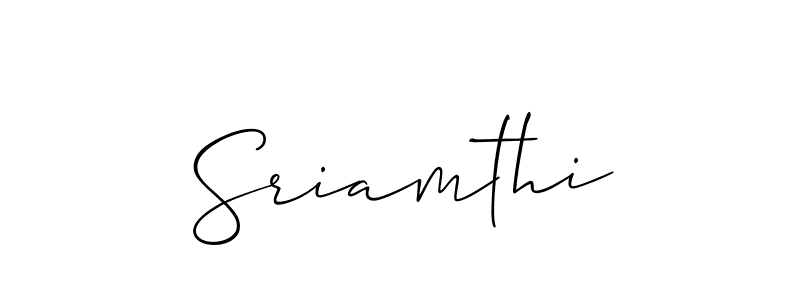 Use a signature maker to create a handwritten signature online. With this signature software, you can design (Allison_Script) your own signature for name Sriamthi. Sriamthi signature style 2 images and pictures png