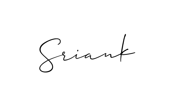 How to make Sriank signature? Allison_Script is a professional autograph style. Create handwritten signature for Sriank name. Sriank signature style 2 images and pictures png