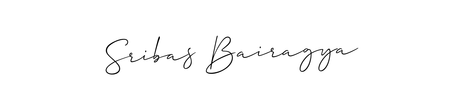 Allison_Script is a professional signature style that is perfect for those who want to add a touch of class to their signature. It is also a great choice for those who want to make their signature more unique. Get Sribas Bairagya name to fancy signature for free. Sribas Bairagya signature style 2 images and pictures png