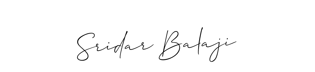 How to make Sridar Balaji name signature. Use Allison_Script style for creating short signs online. This is the latest handwritten sign. Sridar Balaji signature style 2 images and pictures png