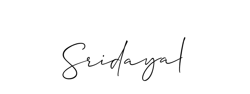 if you are searching for the best signature style for your name Sridayal. so please give up your signature search. here we have designed multiple signature styles  using Allison_Script. Sridayal signature style 2 images and pictures png