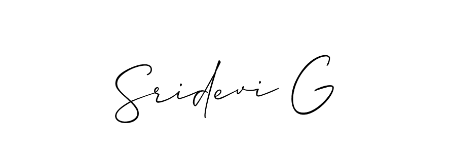 Use a signature maker to create a handwritten signature online. With this signature software, you can design (Allison_Script) your own signature for name Sridevi G. Sridevi G signature style 2 images and pictures png