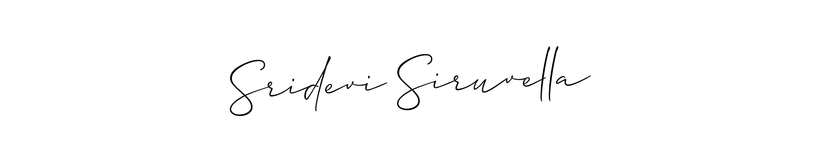 Also we have Sridevi Siruvella name is the best signature style. Create professional handwritten signature collection using Allison_Script autograph style. Sridevi Siruvella signature style 2 images and pictures png