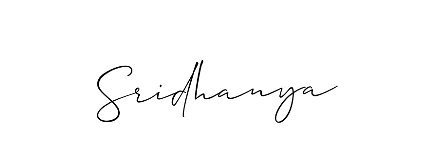 Use a signature maker to create a handwritten signature online. With this signature software, you can design (Allison_Script) your own signature for name Sridhanya. Sridhanya signature style 2 images and pictures png