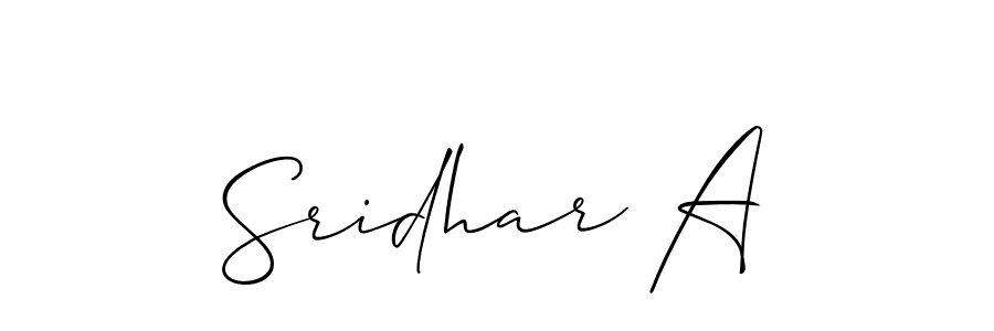 Make a beautiful signature design for name Sridhar A. Use this online signature maker to create a handwritten signature for free. Sridhar A signature style 2 images and pictures png