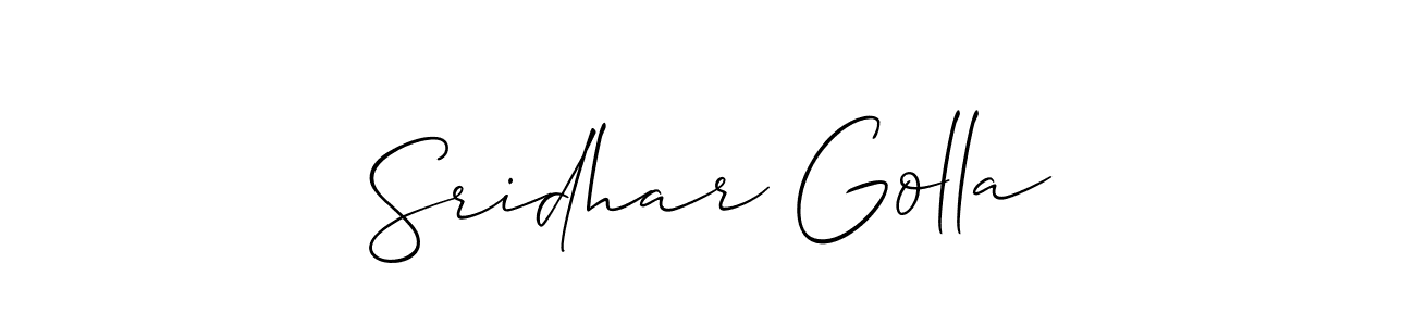 How to make Sridhar Golla signature? Allison_Script is a professional autograph style. Create handwritten signature for Sridhar Golla name. Sridhar Golla signature style 2 images and pictures png