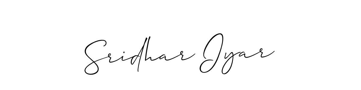 Sridhar Iyar stylish signature style. Best Handwritten Sign (Allison_Script) for my name. Handwritten Signature Collection Ideas for my name Sridhar Iyar. Sridhar Iyar signature style 2 images and pictures png