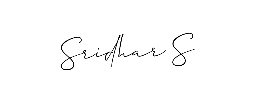 Use a signature maker to create a handwritten signature online. With this signature software, you can design (Allison_Script) your own signature for name Sridhar S. Sridhar S signature style 2 images and pictures png