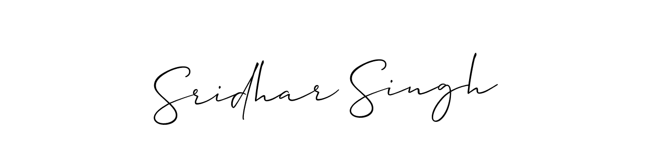 Design your own signature with our free online signature maker. With this signature software, you can create a handwritten (Allison_Script) signature for name Sridhar Singh. Sridhar Singh signature style 2 images and pictures png