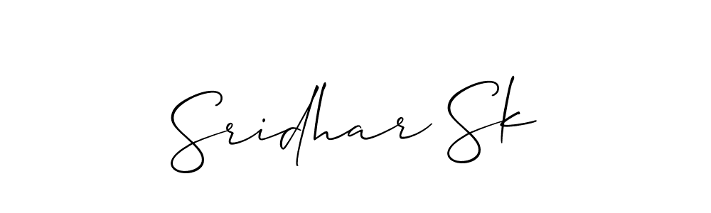 Allison_Script is a professional signature style that is perfect for those who want to add a touch of class to their signature. It is also a great choice for those who want to make their signature more unique. Get Sridhar Sk name to fancy signature for free. Sridhar Sk signature style 2 images and pictures png