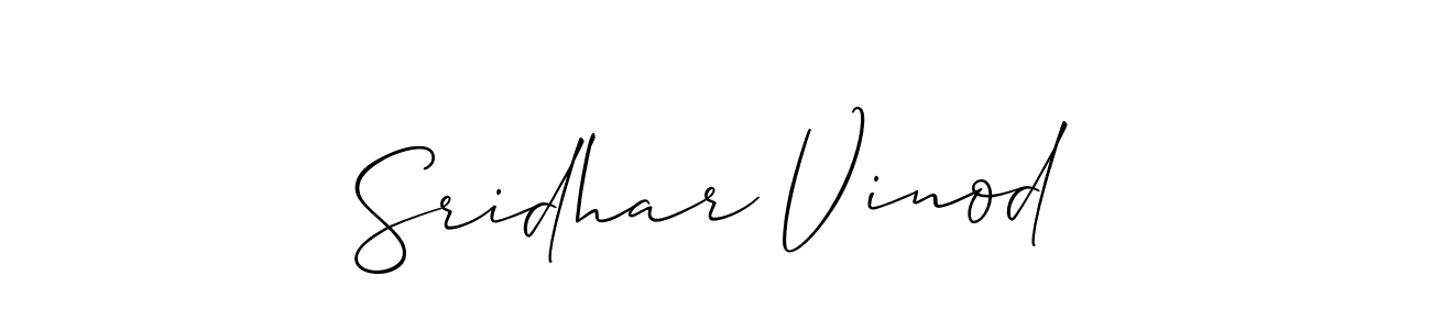 How to make Sridhar Vinod name signature. Use Allison_Script style for creating short signs online. This is the latest handwritten sign. Sridhar Vinod signature style 2 images and pictures png