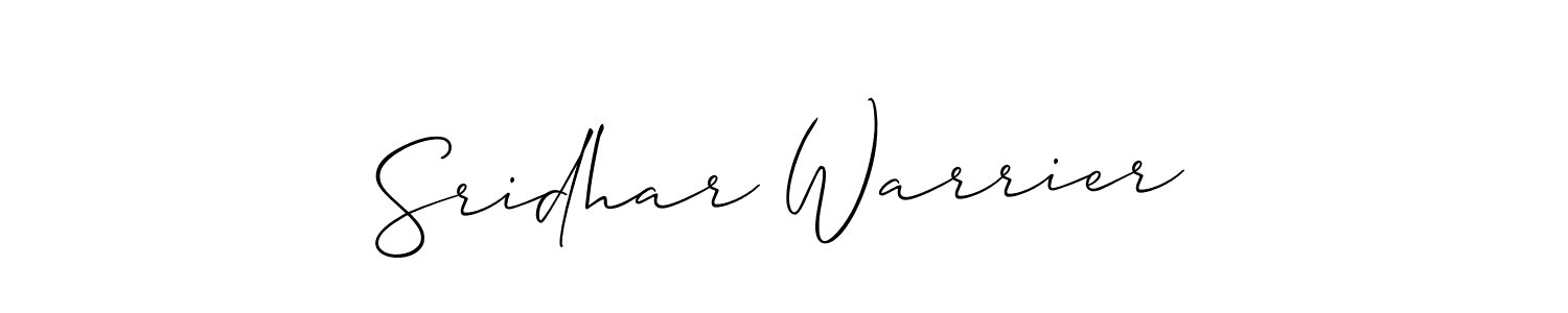 if you are searching for the best signature style for your name Sridhar Warrier. so please give up your signature search. here we have designed multiple signature styles  using Allison_Script. Sridhar Warrier signature style 2 images and pictures png