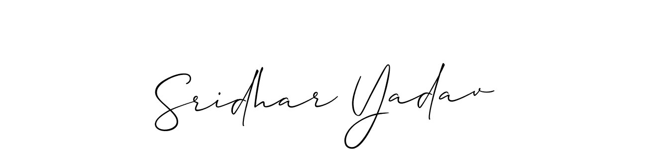 Also You can easily find your signature by using the search form. We will create Sridhar Yadav name handwritten signature images for you free of cost using Allison_Script sign style. Sridhar Yadav signature style 2 images and pictures png