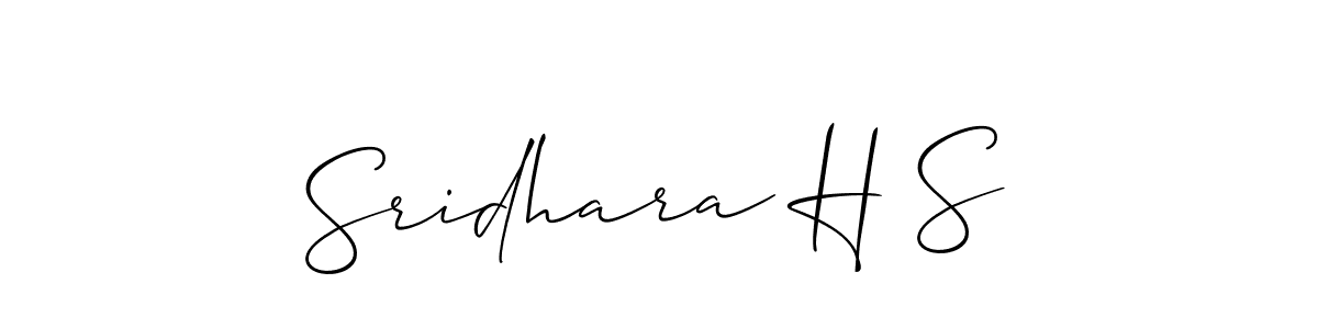 Design your own signature with our free online signature maker. With this signature software, you can create a handwritten (Allison_Script) signature for name Sridhara H S. Sridhara H S signature style 2 images and pictures png