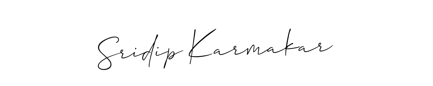 The best way (Allison_Script) to make a short signature is to pick only two or three words in your name. The name Sridip Karmakar include a total of six letters. For converting this name. Sridip Karmakar signature style 2 images and pictures png