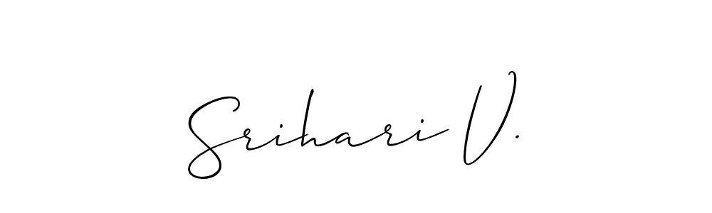 You should practise on your own different ways (Allison_Script) to write your name (Srihari V.) in signature. don't let someone else do it for you. Srihari V. signature style 2 images and pictures png