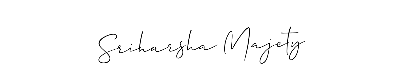 This is the best signature style for the Sriharsha Majety name. Also you like these signature font (Allison_Script). Mix name signature. Sriharsha Majety signature style 2 images and pictures png