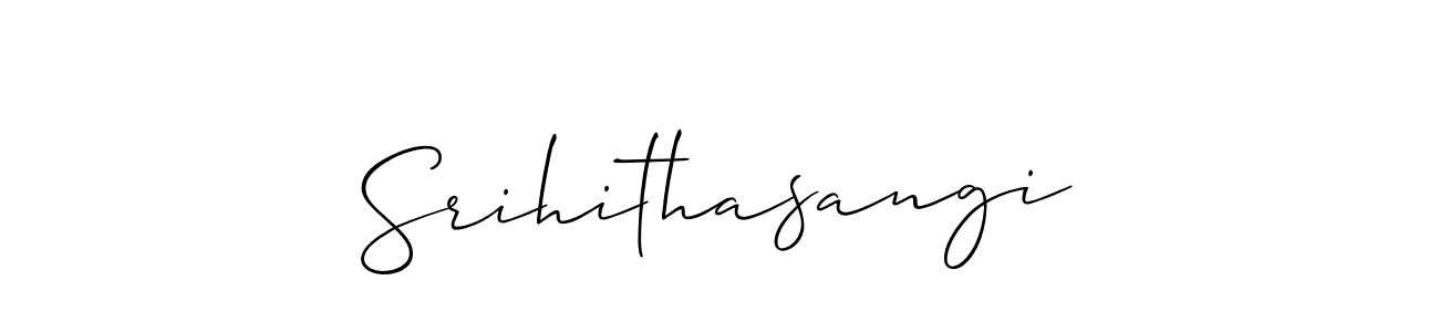 The best way (Allison_Script) to make a short signature is to pick only two or three words in your name. The name Srihithasangi include a total of six letters. For converting this name. Srihithasangi signature style 2 images and pictures png