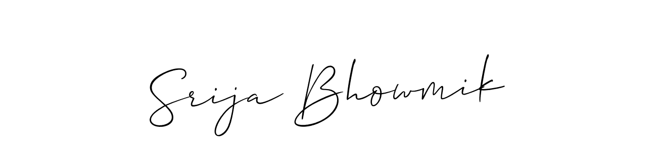 Also we have Srija Bhowmik name is the best signature style. Create professional handwritten signature collection using Allison_Script autograph style. Srija Bhowmik signature style 2 images and pictures png