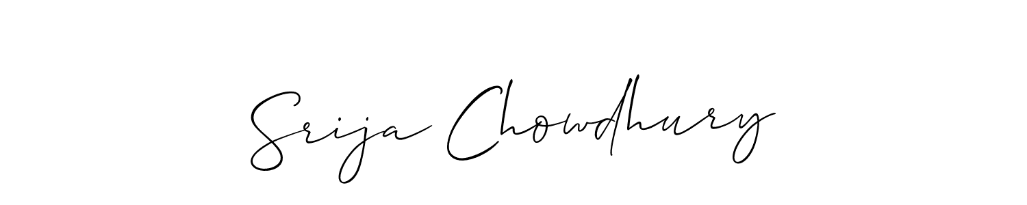 Use a signature maker to create a handwritten signature online. With this signature software, you can design (Allison_Script) your own signature for name Srija Chowdhury. Srija Chowdhury signature style 2 images and pictures png