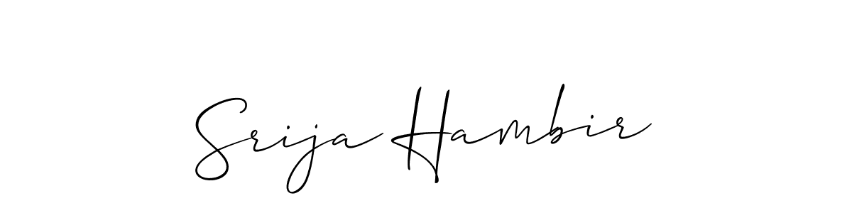 Similarly Allison_Script is the best handwritten signature design. Signature creator online .You can use it as an online autograph creator for name Srija Hambir. Srija Hambir signature style 2 images and pictures png