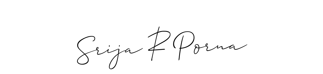 See photos of Srija R Porna official signature by Spectra . Check more albums & portfolios. Read reviews & check more about Allison_Script font. Srija R Porna signature style 2 images and pictures png