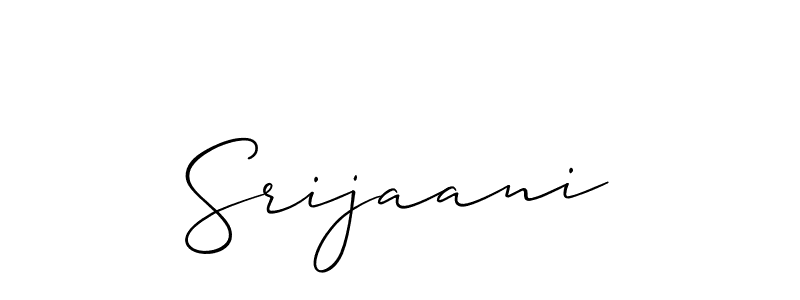 Create a beautiful signature design for name Srijaani. With this signature (Allison_Script) fonts, you can make a handwritten signature for free. Srijaani signature style 2 images and pictures png
