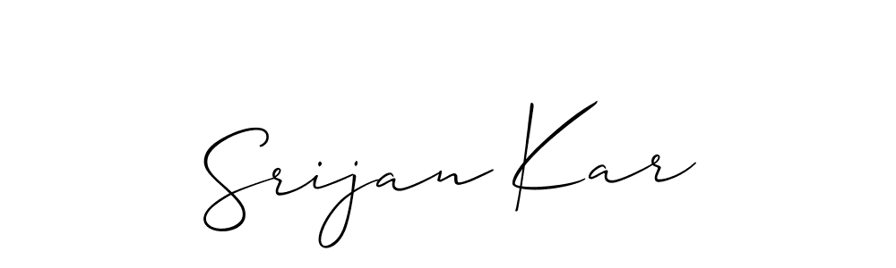 It looks lik you need a new signature style for name Srijan Kar. Design unique handwritten (Allison_Script) signature with our free signature maker in just a few clicks. Srijan Kar signature style 2 images and pictures png