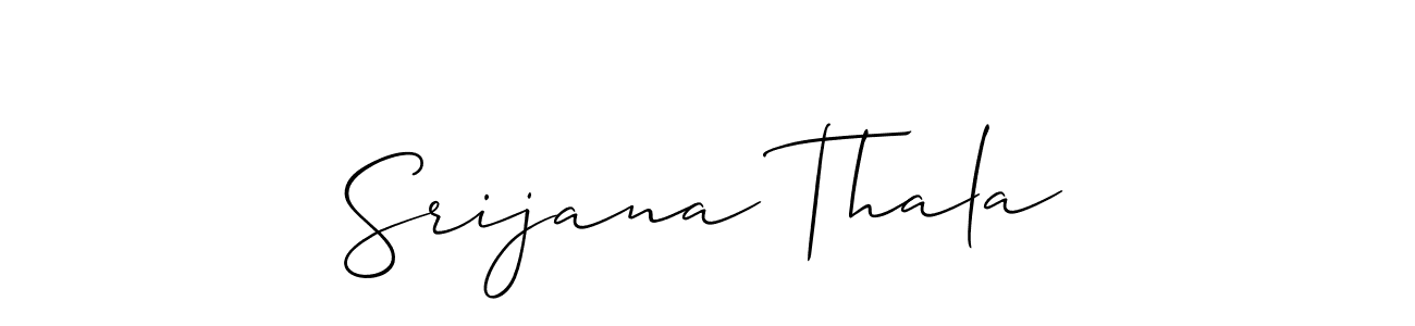 How to make Srijana Thala name signature. Use Allison_Script style for creating short signs online. This is the latest handwritten sign. Srijana Thala signature style 2 images and pictures png