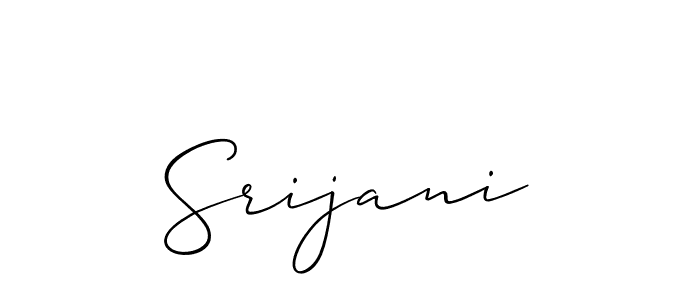 Use a signature maker to create a handwritten signature online. With this signature software, you can design (Allison_Script) your own signature for name Srijani. Srijani signature style 2 images and pictures png