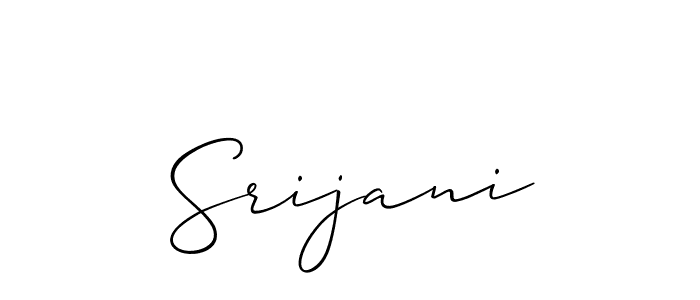 Use a signature maker to create a handwritten signature online. With this signature software, you can design (Allison_Script) your own signature for name Srijani. Srijani signature style 2 images and pictures png