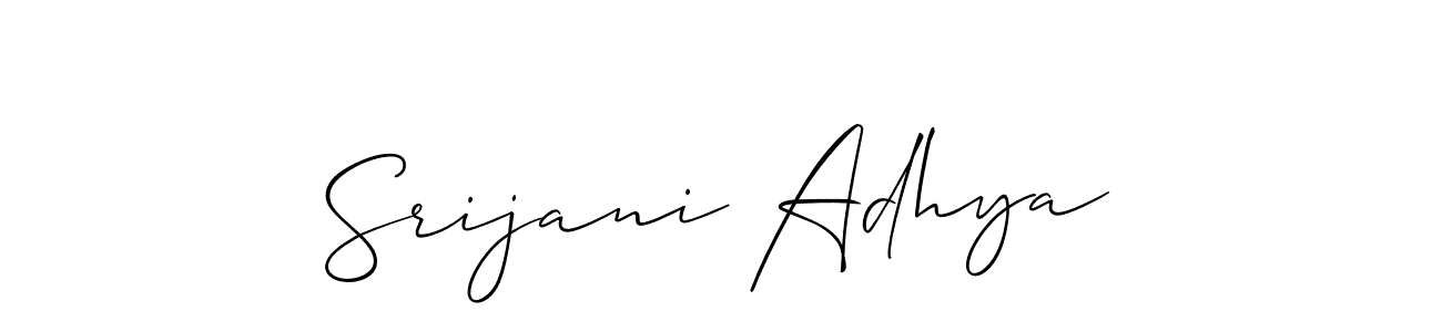 How to Draw Srijani Adhya signature style? Allison_Script is a latest design signature styles for name Srijani Adhya. Srijani Adhya signature style 2 images and pictures png