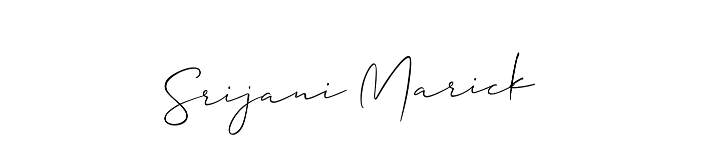 Srijani Marick stylish signature style. Best Handwritten Sign (Allison_Script) for my name. Handwritten Signature Collection Ideas for my name Srijani Marick. Srijani Marick signature style 2 images and pictures png