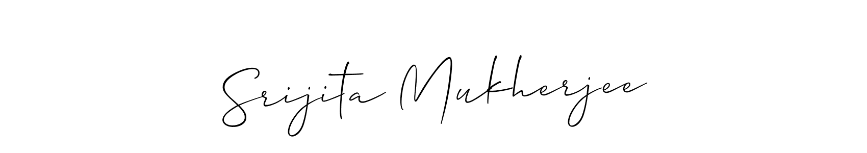 Allison_Script is a professional signature style that is perfect for those who want to add a touch of class to their signature. It is also a great choice for those who want to make their signature more unique. Get Srijita Mukherjee name to fancy signature for free. Srijita Mukherjee signature style 2 images and pictures png