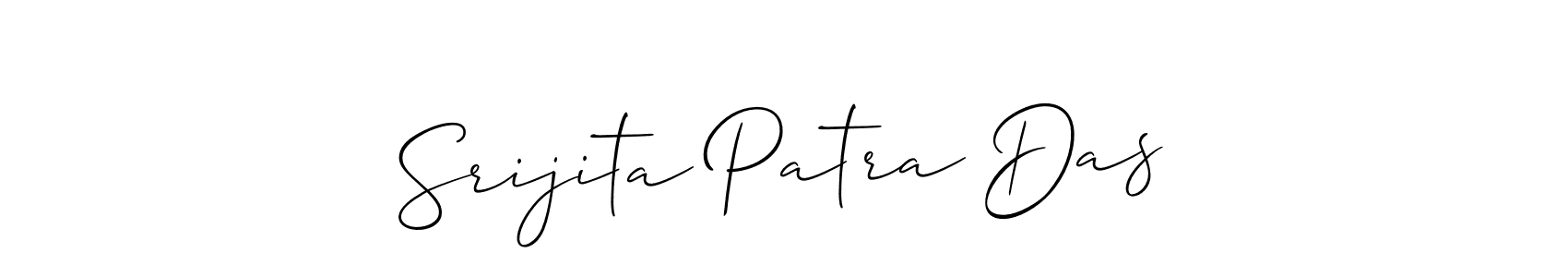 Make a short Srijita Patra Das signature style. Manage your documents anywhere anytime using Allison_Script. Create and add eSignatures, submit forms, share and send files easily. Srijita Patra Das signature style 2 images and pictures png