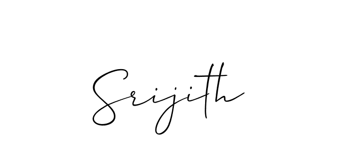 Create a beautiful signature design for name Srijith. With this signature (Allison_Script) fonts, you can make a handwritten signature for free. Srijith signature style 2 images and pictures png