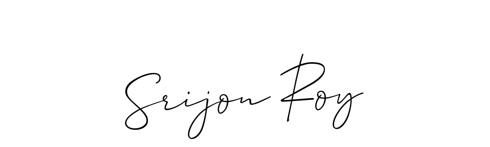 The best way (Allison_Script) to make a short signature is to pick only two or three words in your name. The name Srijon Roy include a total of six letters. For converting this name. Srijon Roy signature style 2 images and pictures png