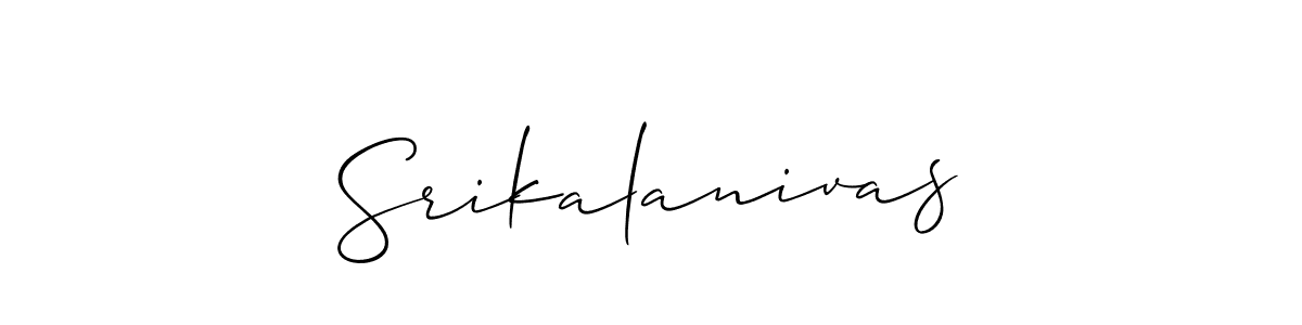 Also You can easily find your signature by using the search form. We will create Srikalanivas name handwritten signature images for you free of cost using Allison_Script sign style. Srikalanivas signature style 2 images and pictures png