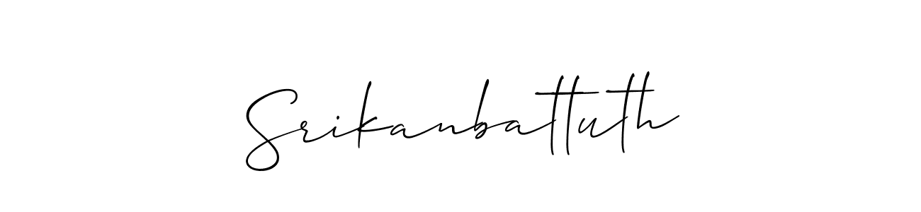 How to Draw Srikanbattuth signature style? Allison_Script is a latest design signature styles for name Srikanbattuth. Srikanbattuth signature style 2 images and pictures png