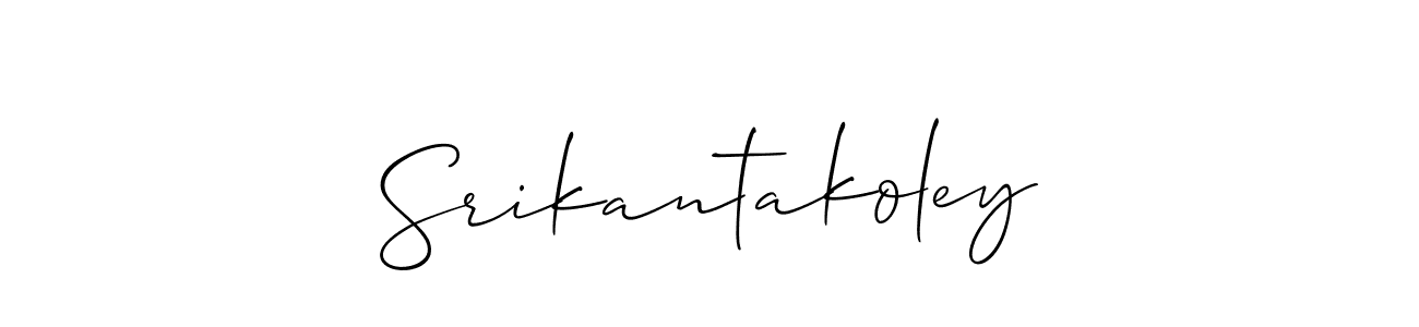 It looks lik you need a new signature style for name Srikantakoley. Design unique handwritten (Allison_Script) signature with our free signature maker in just a few clicks. Srikantakoley signature style 2 images and pictures png