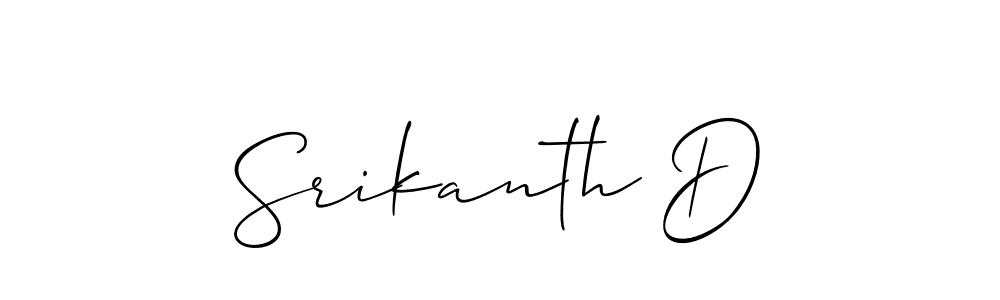 The best way (Allison_Script) to make a short signature is to pick only two or three words in your name. The name Srikanth D include a total of six letters. For converting this name. Srikanth D signature style 2 images and pictures png