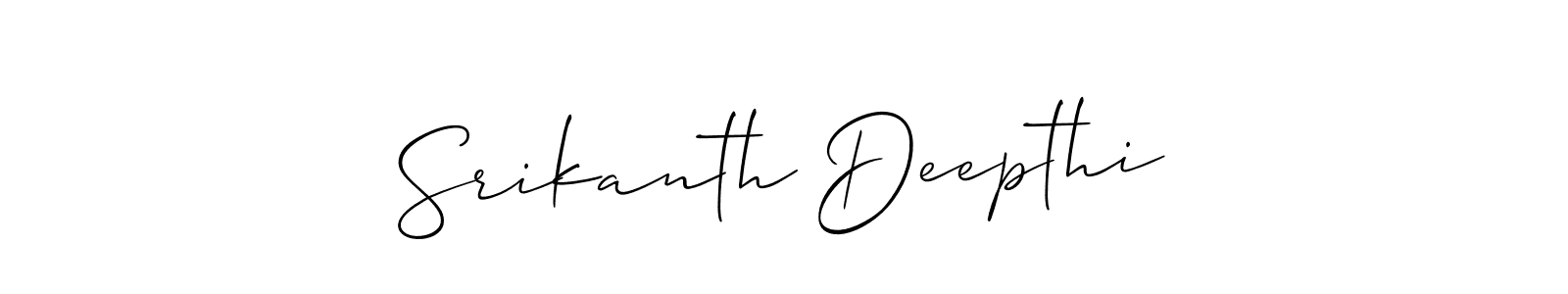 You should practise on your own different ways (Allison_Script) to write your name (Srikanth Deepthi) in signature. don't let someone else do it for you. Srikanth Deepthi signature style 2 images and pictures png