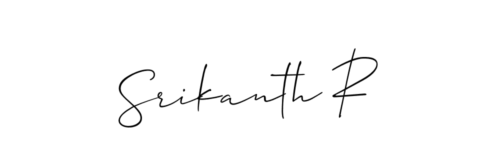 It looks lik you need a new signature style for name Srikanth R. Design unique handwritten (Allison_Script) signature with our free signature maker in just a few clicks. Srikanth R signature style 2 images and pictures png