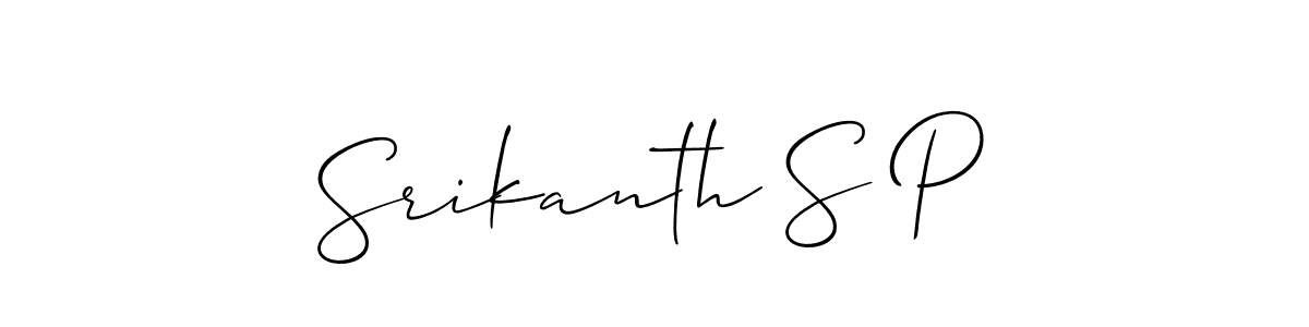 How to make Srikanth S P signature? Allison_Script is a professional autograph style. Create handwritten signature for Srikanth S P name. Srikanth S P signature style 2 images and pictures png