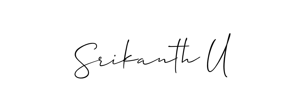 Use a signature maker to create a handwritten signature online. With this signature software, you can design (Allison_Script) your own signature for name Srikanth U. Srikanth U signature style 2 images and pictures png