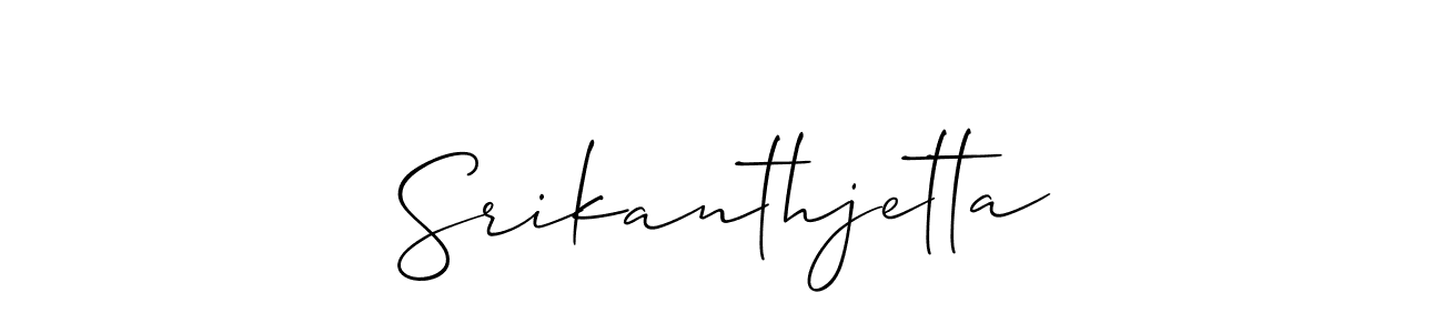 How to make Srikanthjetta name signature. Use Allison_Script style for creating short signs online. This is the latest handwritten sign. Srikanthjetta signature style 2 images and pictures png