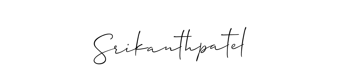 Use a signature maker to create a handwritten signature online. With this signature software, you can design (Allison_Script) your own signature for name Srikanthpatel. Srikanthpatel signature style 2 images and pictures png